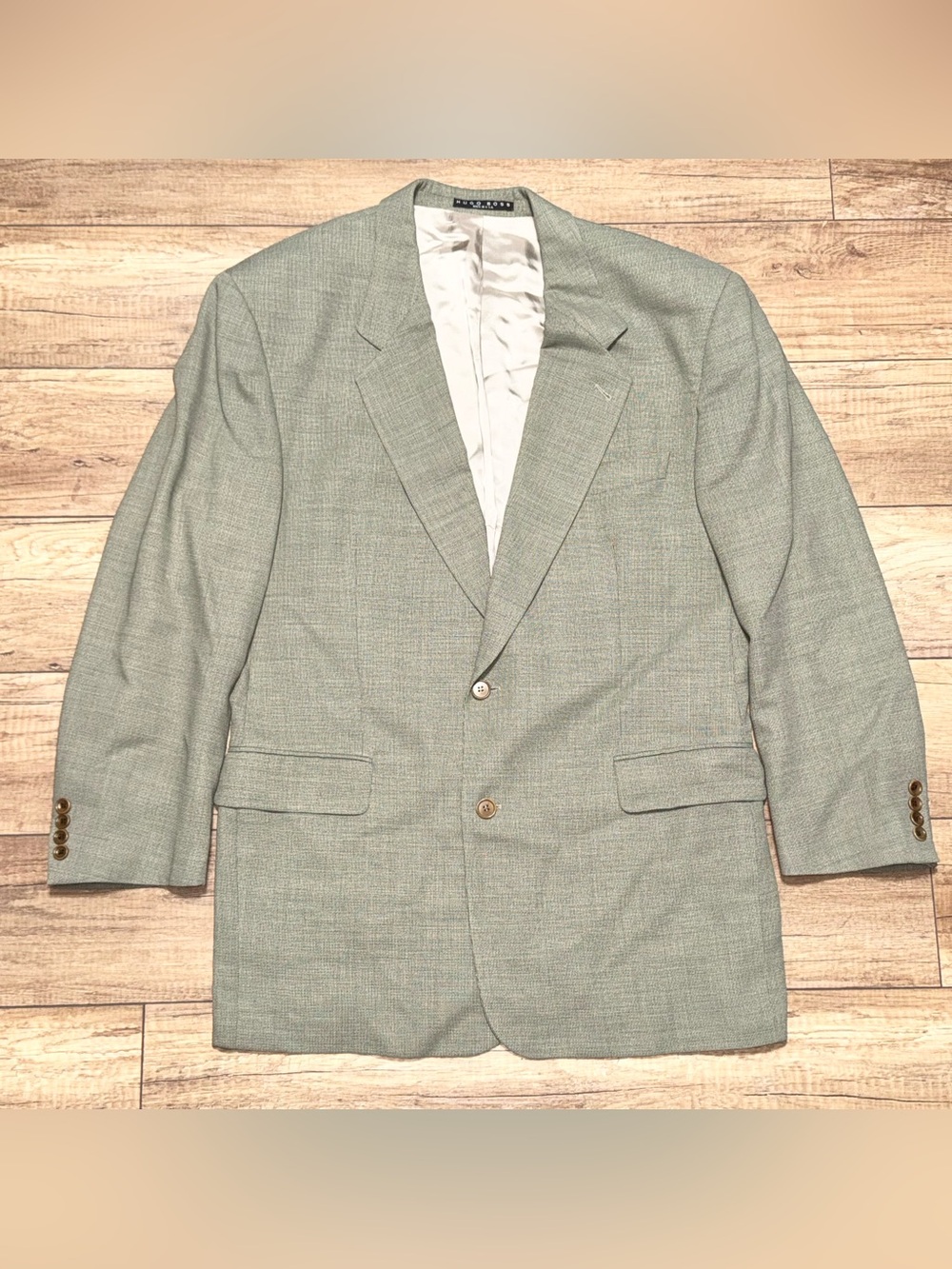 Hugo Boss Bigsby & Kruthers Wool Dark Tan USA Made Vintage 90s Blazer Mens 48R